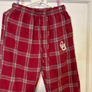 Oklahoma University Sooners Red Flannel Plaid Men's Joggers